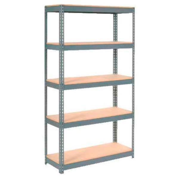 Extra Heavy Duty Shelving 48W x 12D x 96H With 5 Shelves, Wood Deck, Gry